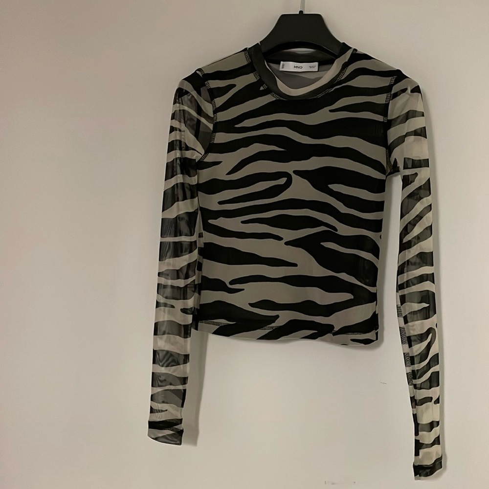 Mango Sheer Zebra Top